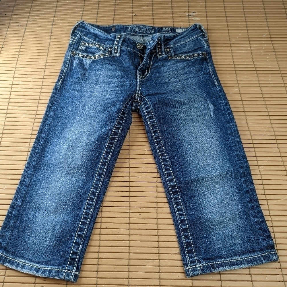 Miss Me Capri Jeans Girls Size 12 Style JK4288P9 Youth Stock Show Rodeo Flap. Mm